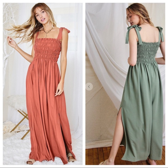 02 My Best Selling Dress Shoulder tie maxi dress - Picture 3 of 3